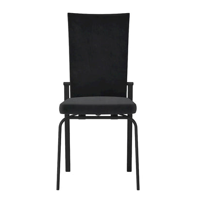 Chaise d'appoint Somette Monique noire à dossier inclinable, lot de 2, entièrement assemblée
