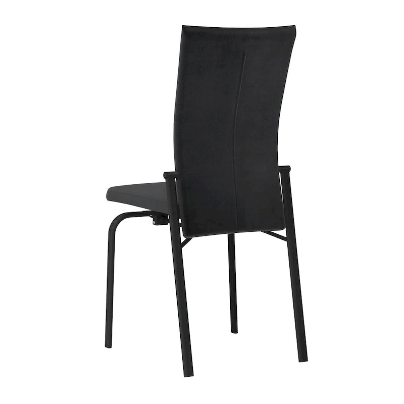 Chaise d'appoint Somette Monique noire à dossier inclinable, lot de 2, entièrement assemblée