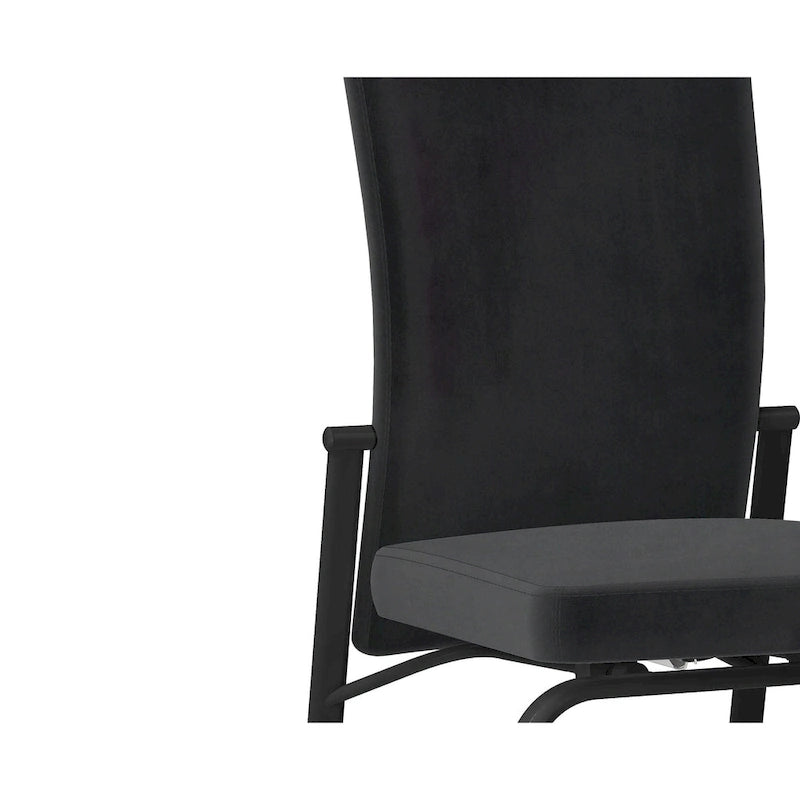 Chaise d'appoint Somette Monique noire à dossier inclinable, lot de 2, entièrement assemblée