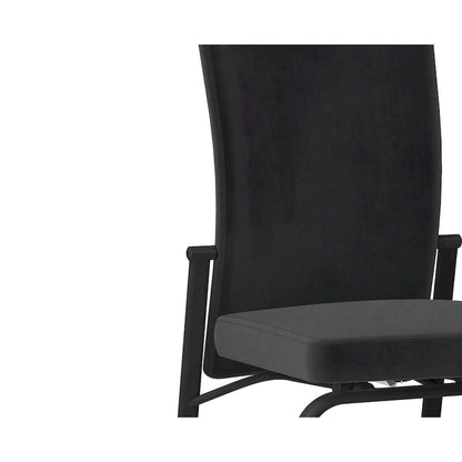 Chaise d'appoint Somette Monique noire à dossier inclinable, lot de 2, entièrement assemblée