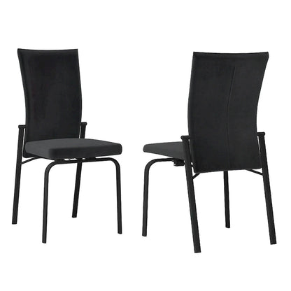 Chaise d'appoint Somette Monique noire à dossier inclinable, lot de 2, entièrement assemblée