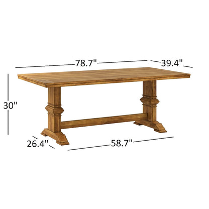 Ensemble de salle à manger 5 pièces Eleanor Oak Farmhouse à piètement tréteau - Dossier en X par iNSPIRE Q Classic