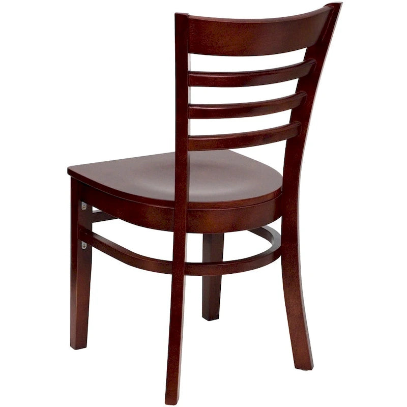 Chaise de restaurant à dossier à lattes en bois (lot de 2)