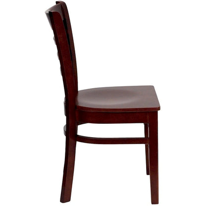 Chaise de restaurant à dossier à lattes en bois (lot de 2)