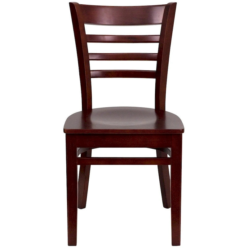 Chaise de restaurant à dossier à lattes en bois (lot de 2)