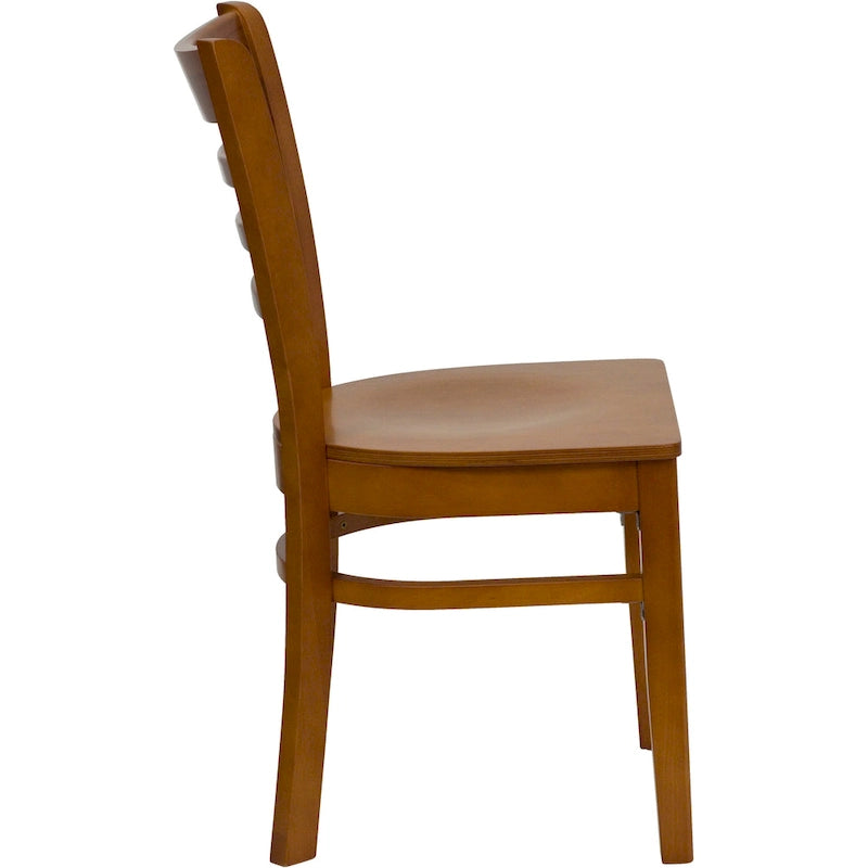 Chaise de restaurant à dossier à lattes en bois (lot de 2)