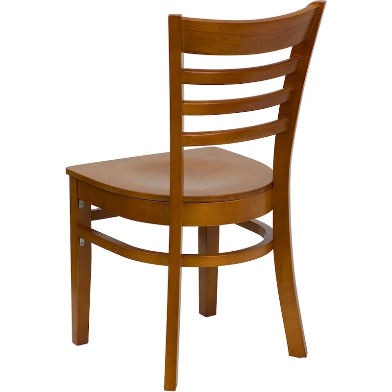 Chaise de restaurant à dossier à lattes en bois (lot de 2)