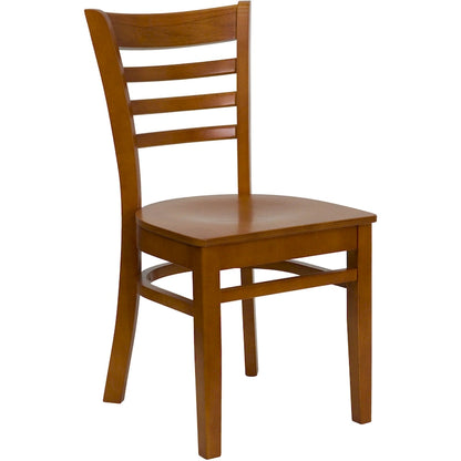 Chaise de restaurant à dossier à lattes en bois (lot de 2)