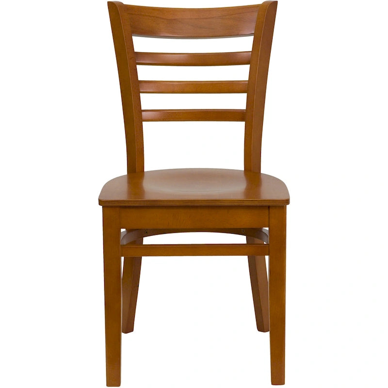 Chaise de restaurant à dossier à lattes en bois (lot de 2)