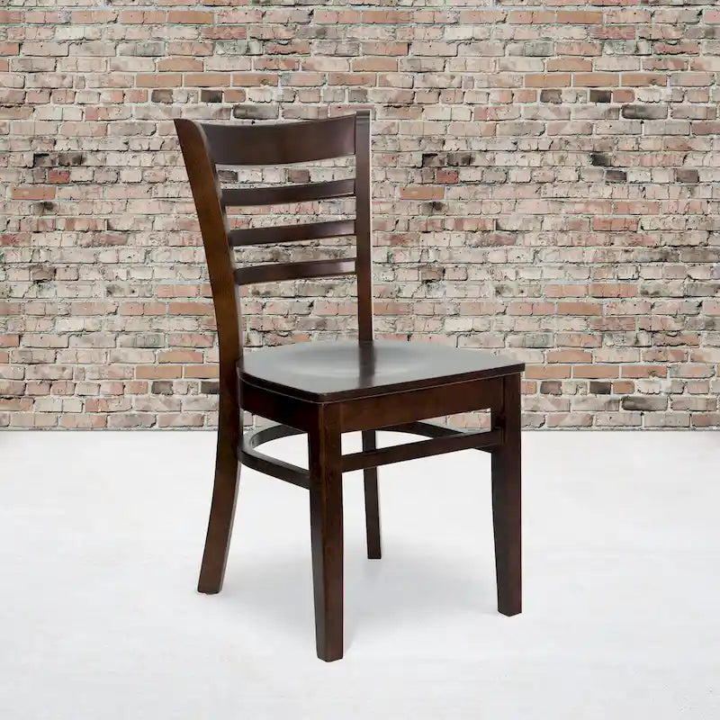 Chaise de restaurant à dossier à lattes en bois (lot de 2)