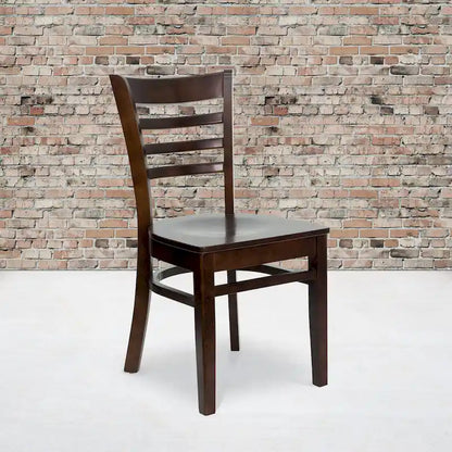 Chaise de restaurant à dossier à lattes en bois (lot de 2)
