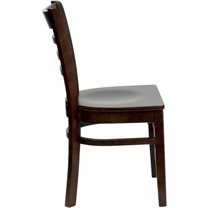 Chaise de restaurant à dossier à lattes en bois (lot de 2)