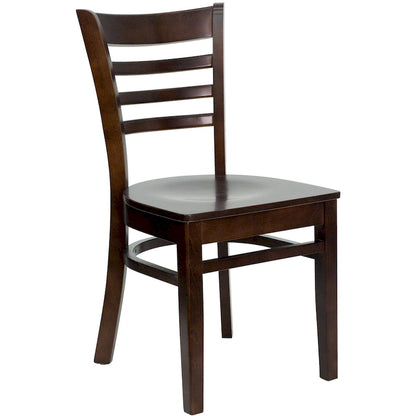 Chaise de restaurant à dossier à lattes en bois (lot de 2)