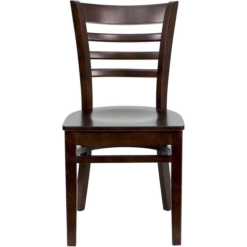 Chaise de restaurant à dossier à lattes en bois (lot de 2)
