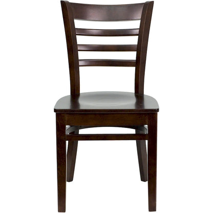 Chaise de restaurant à dossier à lattes en bois (lot de 2)