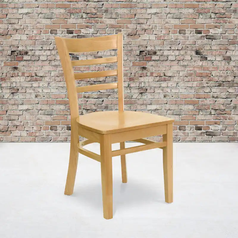 Chaise de restaurant à dossier à lattes en bois (lot de 2)