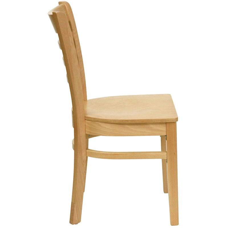 Chaise de restaurant à dossier à lattes en bois (lot de 2)