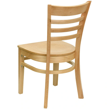 Chaise de restaurant à dossier à lattes en bois (lot de 2)