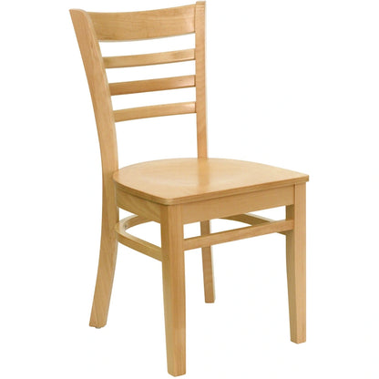 Chaise de restaurant à dossier à lattes en bois (lot de 2)