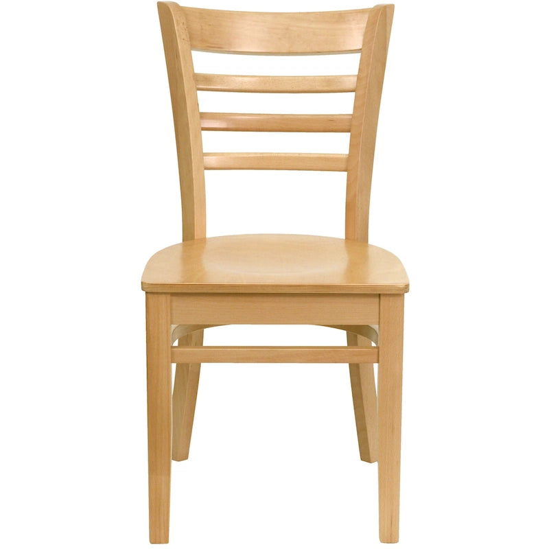 Chaise de restaurant à dossier à lattes en bois (lot de 2)