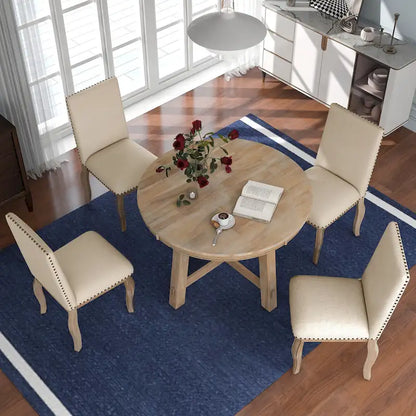 Ensemble de table à manger extensible 5 pièces avec chaises rembourrées