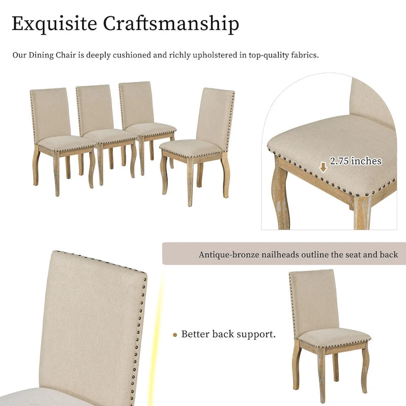 Ensemble de table à manger extensible 5 pièces avec chaises rembourrées
