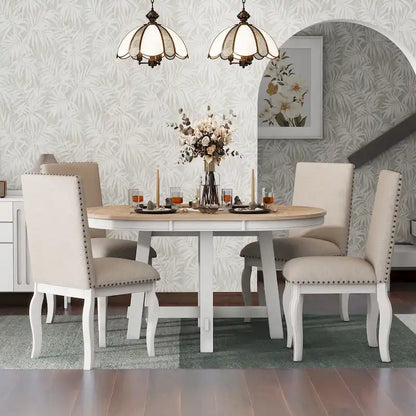 Ensemble de table à manger extensible 5 pièces avec chaises rembourrées