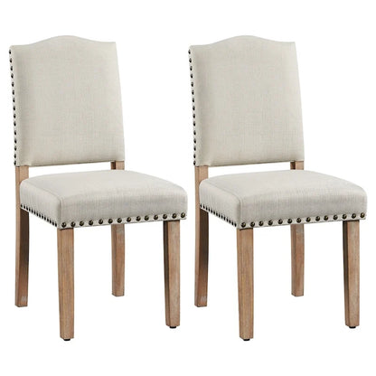 Yaheetech Lot de 2 chaises de salle à manger rembourrées avec garniture cloutée - 45,7 cm (L) x 57,2 cm (l) x 92,7 cm (H)