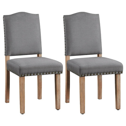 Yaheetech Lot de 2 chaises de salle à manger rembourrées avec garniture cloutée - 45,7 cm (L) x 57,2 cm (l) x 92,7 cm (H)