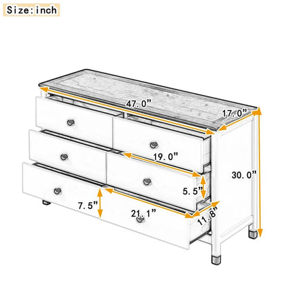 Commode de rangement en bois Merax avec 6 tiroirs