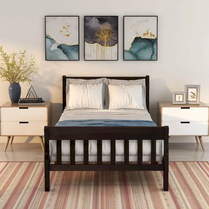 Cadre de lit plateforme en bois pour lit simple, sommier à panneaux, base de matelas