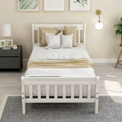 Cadre de lit plateforme en bois pour lit simple, sommier à panneaux, base de matelas