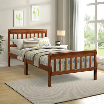 Cadre de lit plateforme en bois pour lit simple, sommier à panneaux, base de matelas