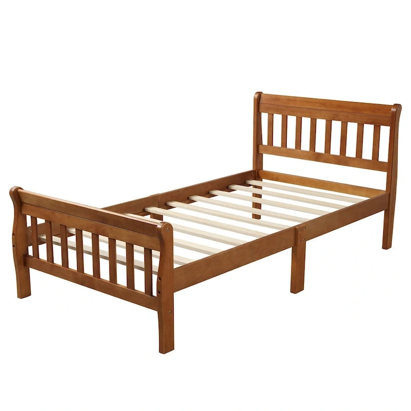 Cadre de lit plateforme en bois pour lit simple, sommier à panneaux, base de matelas