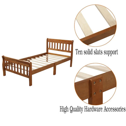 Cadre de lit plateforme en bois pour lit simple, sommier à panneaux, base de matelas