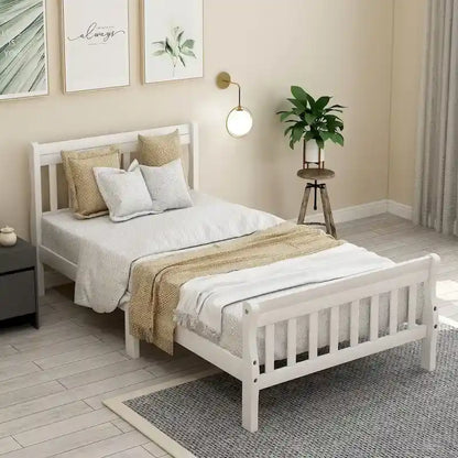 Cadre de lit plateforme en bois pour lit simple, sommier à panneaux, base de matelas