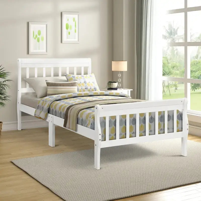 Cadre de lit plateforme en bois pour lit simple, sommier à panneaux, base de matelas