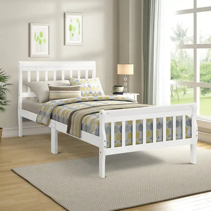 Cadre de lit plateforme en bois pour lit simple, sommier à panneaux, base de matelas