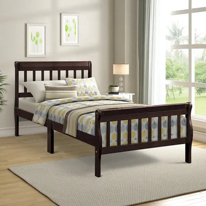 Cadre de lit plateforme en bois pour lit simple, sommier à panneaux, base de matelas