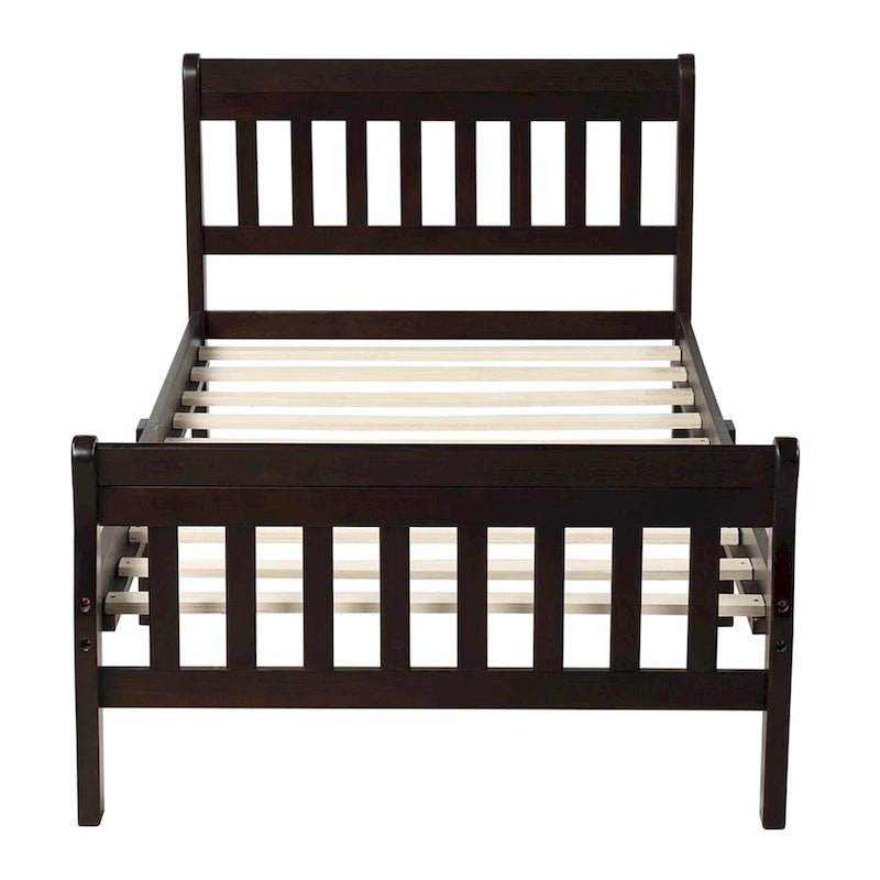 Cadre de lit plateforme en bois pour lit simple, sommier à panneaux, base de matelas