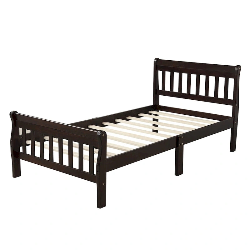 Cadre de lit plateforme en bois pour lit simple, sommier à panneaux, base de matelas