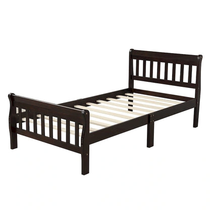 Cadre de lit plateforme en bois pour lit simple, sommier à panneaux, base de matelas