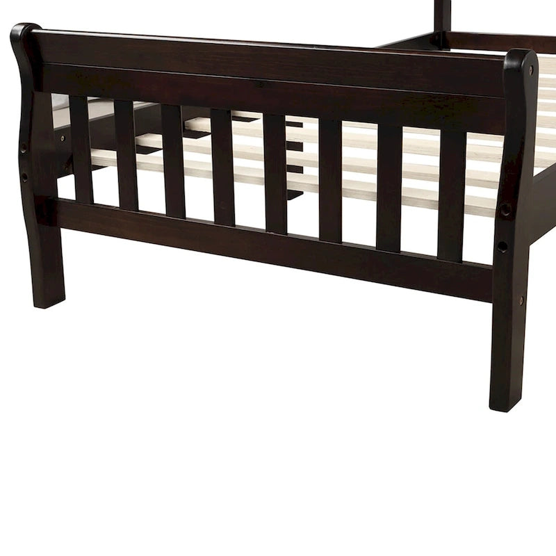 Cadre de lit plateforme en bois pour lit simple, sommier à panneaux, base de matelas