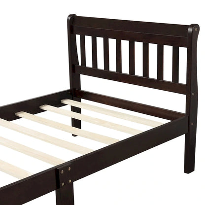 Cadre de lit plateforme en bois pour lit simple, sommier à panneaux, base de matelas