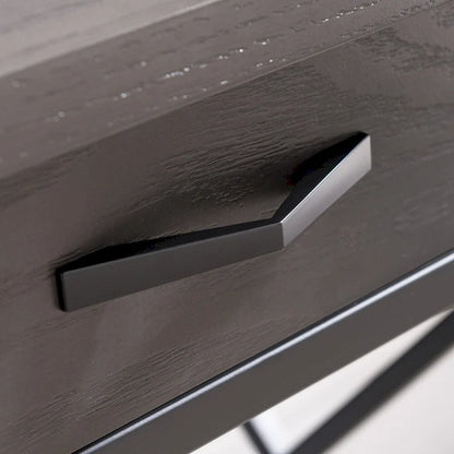 Bureau gris à 1 tiroir en métal et bois pour ordinateur/stylo