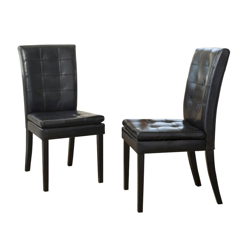Chaises de salle à manger en cuir Crayton (lot de 2) par Christopher Knight Home