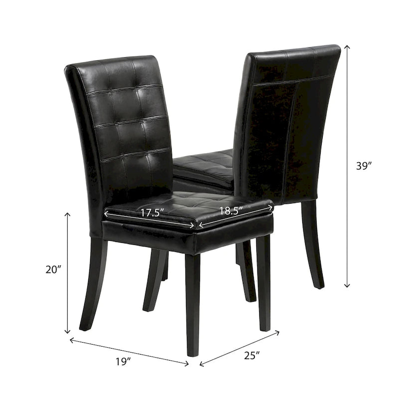 Chaises de salle à manger en cuir Crayton (lot de 2) par Christopher Knight Home