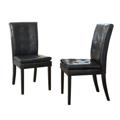 Chaises de salle à manger en cuir Crayton (lot de 2) par Christopher Knight Home