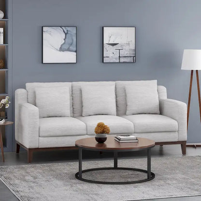 Canapé 3 places contemporain Elliston en tissu avec coussins décoratifs par Christopher Knight Home