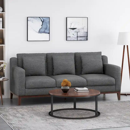 Canapé 3 places contemporain Elliston en tissu avec coussins décoratifs par Christopher Knight Home